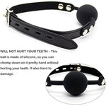 Sm Silicone Ball Gag With Lock Leather Strap Bdsm Adult Sex Toys Bondage Kit Restraints Play (1.5In Ball, Black)