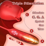 Sex Toys Rose Vibrator Dildo For Women,New Version 3Ini Adult Toys With 10 Sucking&Thrusting Modes To Stimulate Your C.G.A Spot,Anal Sex Toy Nipple Clitoral Stimulator For Female And Men (Rose Red B)