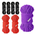 Bdsm Shibari Sex Bondage Restraint Rope - Soft Tie-Ups For Women, Long Restraining Multipurpose Sex Restraints, Adult Sex Toys For Women, Men & Couples (4X8Ft Black+2X16Ft Red+32Ft Purple)