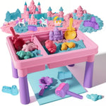 Unicorn Sensory Table with 2.6Lbs Sand, Sand Table with Lid