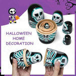Nesting Dolls, Nesting Easter Eggs Toys, Wooden Handmade Matryoshka Dolls For Kids Birthday Or Home Decoration (Skull)