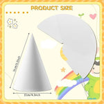 100 Pcs White DIY Party Cone Hats with Rope for Kids & Adults Craft Activities
