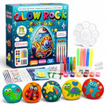 Glow-in-the-Dark Rock Painting Kit for Kids Ages 6-12, Arts & Crafts Set