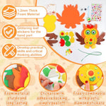 24 Sets Thanksgiving Craft Kit with Turkey, Owl Foam Cards & Glitter Stickers