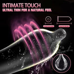 Strawberry Flavored Lubricated Condoms, Comfortable And Intensified Lubricant Condoms For Men, Premium Natural Latex, 10 Count Pack