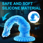 Silicone Monster 2 Knots Dildo Big With Suction Cup, 9 Inch Soft Large Fantasy Animal Horse Wolf Dildo Long Anal Plug, Huge Dragon Penis Blue Xl Dog Knot Dildo Thick Sex Toys For Women Lesbians Gay