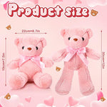 6 Pcs Bear Stuffed Animal Bulk Baby Shower Bear Plush Toys Soft Cute Sleeping And Playing Decorations For Kids Back To School Gift Baby Shower Birthday Party Favor(Beige, Brown, Pink)