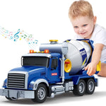 Toddler Trucks Toy, Large Mixer Truck Toy With Lights & Sounds, Truck Vehicle Boy Toy For 3 4 5 6 Year Old Boys, Christmas Birthday Gifts For Boys & Girls