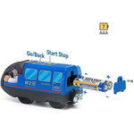 Battery Operated Wooden Train Track Set Toy High Speed For Toddlers 3 4 5 Years Old Boys Kids Magnetic Couplings City Vehicle With Figures