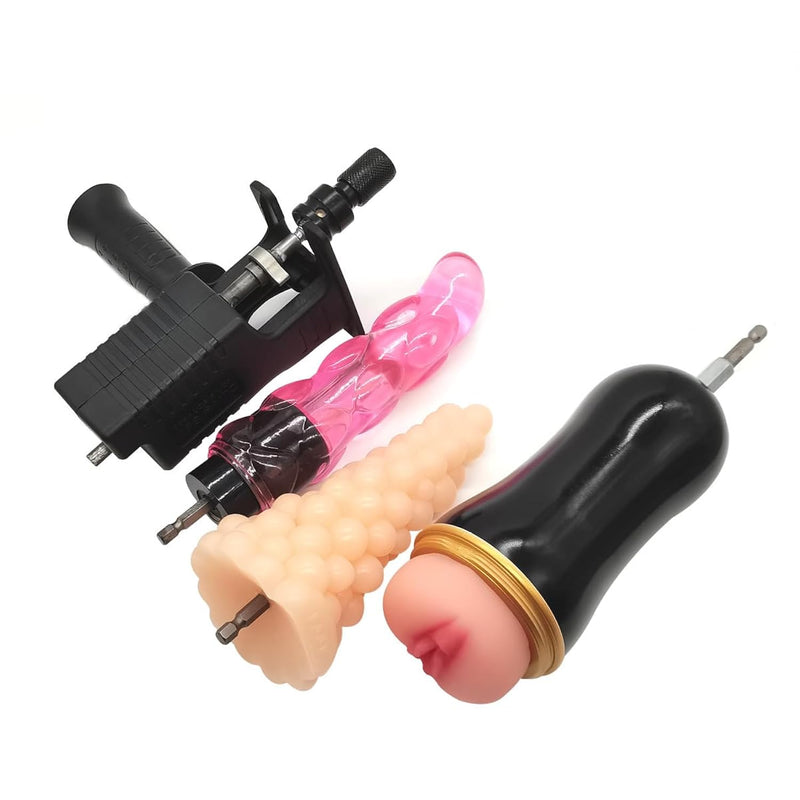 Bumps G Spot Dildos With Drill Spinning Connector Male Masturbator Electric Drill Adapter For Automatic Sex Thrusting Diy Drill Sex Machine Kit(A)