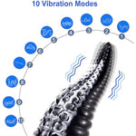 Tentacle Dildo Vibrator For Women, 8.7Inch Big Realistic Vibrating Anal Dildo With 10 Vibrations Modes, Silicone Huge Monster Prostate Massager Sex Toys For Couple G-Spot Stimulation