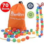 Lacing Beads For Kids - 70Pcs Threading Beads Occupational Therapy Toys For Kids Fine Motor Skills Developmental Activity Ot Toys