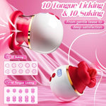Sucking Vibrator Rose Sex Toy - Upgraded 5In1 Mouth Vibrator Adult Sex Toys For Women With Lcd, 10 Sucking & 10 Tongue Licking & 10 Vibrating, Clit Nipple & Anal Toys For Female Couples