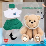 Professional Dr. Bear Stuffed Animal Toy With Detachable Doctor Suit Uniform, White Coat, Stethoscope And Mask, Medical Plush Toy Bear Gifts For Kids Boys Girls, 10''