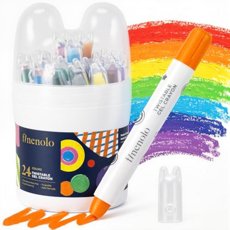 24 Colors Washable Twist Crayons for Toddlers and Kids Art Supplies