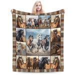 Horse Blaneket Western Horses Fleece Throw Blanket Fuzzy Plush Super Soft Cozy Warm Horse Decor Stuffed Animal Blanket Gifts For Boys Girls Kids Adult Men Women 50"X40"