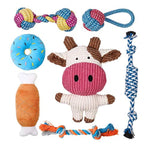 7 Pack Small Dog Toys, Puppy Teething Toys, Durable Ropes Chew Toys, Cute Calf Squeaky Dog Toys, Non-Toxic And Safe