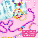 ABC Bead Kit with Alphabet Charms, Seed Beads, Cords & Key Ring