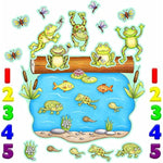 Five Speckled Frogs Felt Story Set with Precut Figures & Coloring Pages