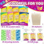 Rainbow Scratch Art Notebook Party Favors for Kids 4-8-12 Years Old, 24 Pack