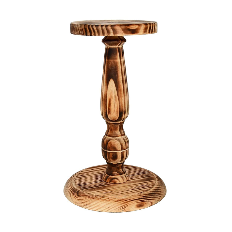 Rustic Burnt Vintage Style Wood Hat Stand, Wig Holder Display, Helmet Organizer