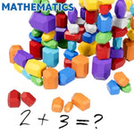 50 Pcs Extra-Large Stacking Rocks Toys For Age 1-3 2-4, Safe Montessori Stacking Building Blocks Stones Toddlers Toy For 1 2 3 4 Year Old Boy Girl, Sensory Toys Gifts For Kids Age 1-2 2-4