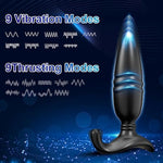 Thrusting Anal Vibrator Prostate Massager, Long Distance Bluetooth App & Remote Control Butt Plug, Rechargeable Anal Sex Toy With 9 Thrusting & Vibrating Modes, Male Gay Sex Toys Adult Sex Toys