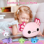 Axolotl Plush Toys For Ages 0 1 2 3 4 5 6 7 8+ Year Old Boys Girls- Axolotl Mommy Stuffed Animal With 4 Baby Axolotls In Her Tummy, Christmas Birthday Gifts For Baby, Toddler, Kids