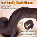 10.8 Inch Huge Silicone Dildo for Couples and Solo Use, Realistic Brown and Black Color