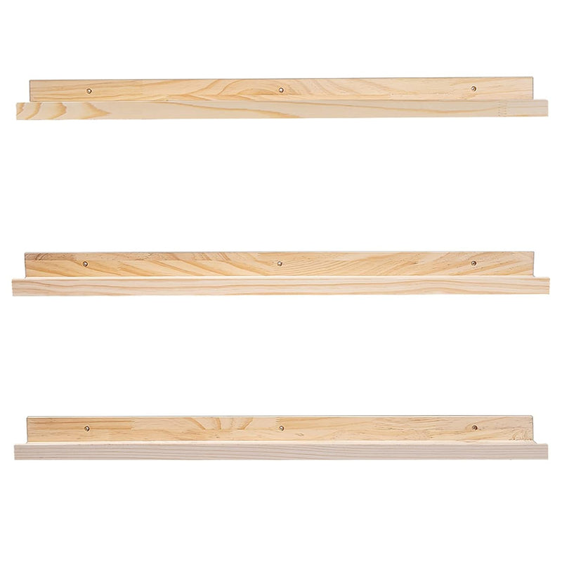 36 Inch Floating Shelves Natural Wood, Wall Mount Picture Ledge Wooden Wall Sh