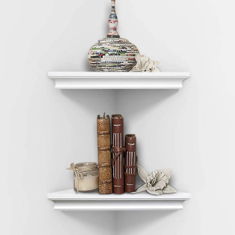 White Corner Wall Shelves, Wall Mounted Floating Corner Shelf For Home Décor,