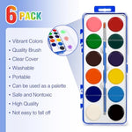 12 Color Watercolor Paint Set for Kids with Brush, Classroom Art Supplies