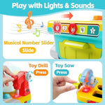 Toddler Musical Workbench Toys For One Year Old Boys, Baby Pretend Play Tool Set, Infant Shape Sorter Activities, Kids Pounding Game, 1St Birthday Gift For 12 18 24 Month Girls Age 1 2 3