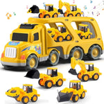 Construction Truck Toys For Boys Girls Age 3 4 5 6 Years Old?Carrier Transport Trucks For Kids 3-4 3-5 Year Old?Christmas Birthday Gift Toddler Toys.
