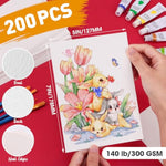 200 Sheets Watercolor Paper, 5 x 7 Inch, 140 lb 300 GSM Cold Press