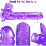 7.87 Inches Realistic Dildo For Beginners, Anal Dildos With Strong Suction Cup Base, Lifelike Fake Penis For Women/Men/Gay, Adult Sex Toy For G Spot Stimulator Anal Plug Training Set (Purple)