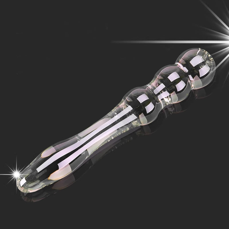 Glass Dildo Anal Beads Adult Sex Toys For Couples,Crystal Double Dildo Anal Plug For G Spot Stimulation, Anal Toys Buttplug Prostate Massager, Anal Trainer Sex Game Adult Toys For Women Men