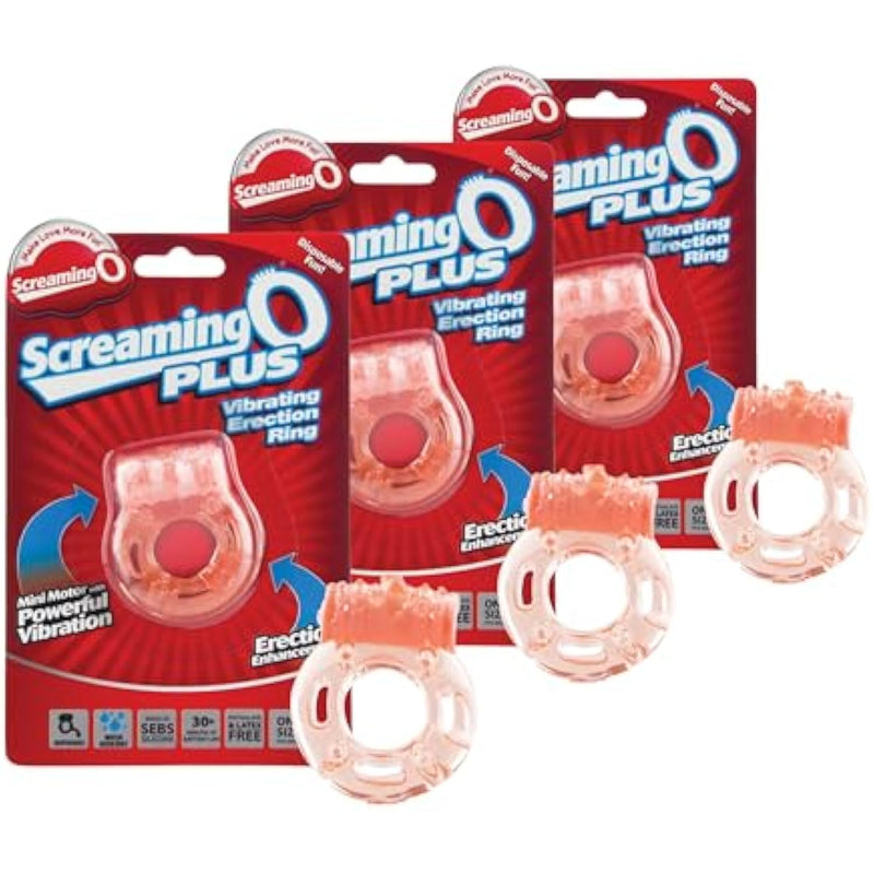 Plus 3 Pack, Natural Color - Iconic Vibrating Cock Ring - Penis Ring, Vibrator - Couple Sex Toys, Dick Ring For Mutual Pleasure