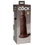 King Cock Elite 8 Inch Dual Density Dildo - Brown | Harness Compatible Strap-On | Adult Sex Toys | G-Spot | Realistic Dildos