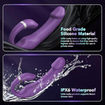 Little Lucky Rabbit Vibrator G-Spot Dildo Clitoral Stimulator Adult Sex Toys With 10 Vibration 10 Thrust Vibration Modes Rechargeable Body Safe Silicone For Women And Couple (Purple Vibrators)