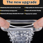 Reusable Penis Sleeve, Soft Cock Sleeve Extender For Men, Realistic Penis Enlarger With Ball Stretcher, Durable Tpe Material For Enhanced Erection, Confidence Boost, Male Sex Toys For Couples - Clear