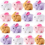 16 Pcs Bunny Stuffed Animal Bulk 4.7 Inch Small Plush Rabbit Keychains Detachable Bunny Party Favors Plushies Gifts For Stocking Stuffers, Gift Exchange(White, Pink, Lilac, Caramel)