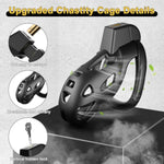 Large Chastity Cage for Men - Built-in Vertical Invisible Lock with 3 Size Base Rings & 2 Keys