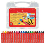 Faber-Castell Beeswax Jumbo Triangle Crayons for Kids Ages 3+ with Storage Case