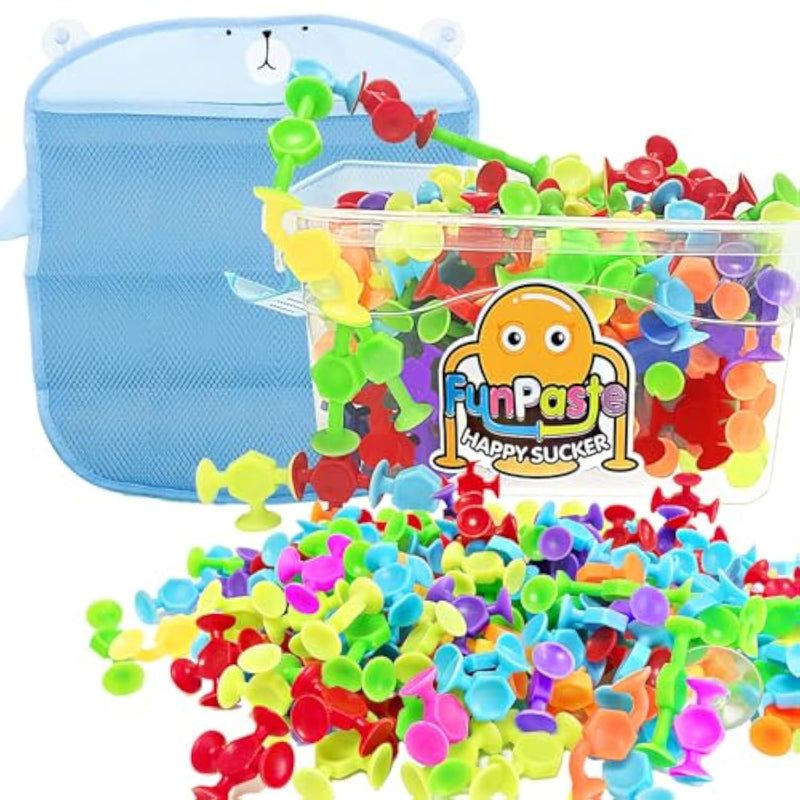 165Pcs Suction Cup Toys Bath Sensory Toys For Kids, Stocking Stuffers Genius Suckers Building Party Favor For 3 4 5 6 Year Old Boy Girl Toddler Travel Fidget Window With Storage
