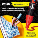 PC-5M Paint Markers, 8 Count Medium Reversible Tip Set (1.8–2.5 mm) for Art and Decoration