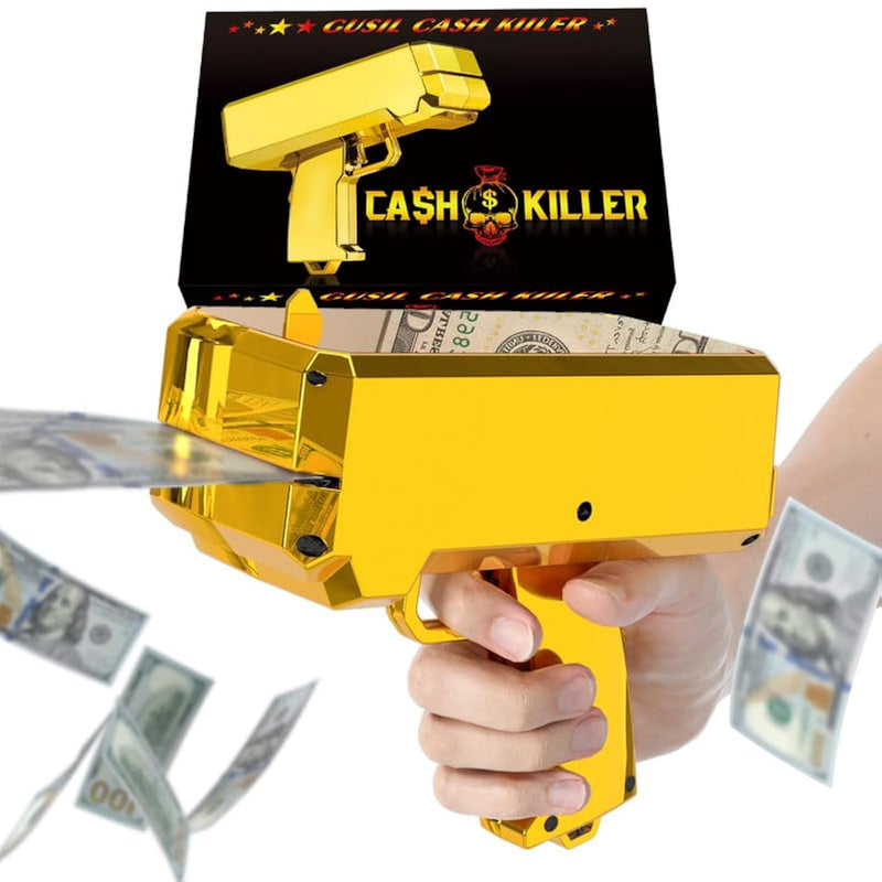 Money Gun Shooter— Cash Cannon Bills Gun Make It Rain Toy Gun,Handheld Spary C
