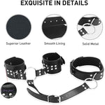 Neck To Wrist Restraints Kit, Adult Sex Toys Frisky Beginner Behind Back Handcuffs Collar, Adjustable Bondage Set, Couple Sm Sex Game Tool(Black-1)