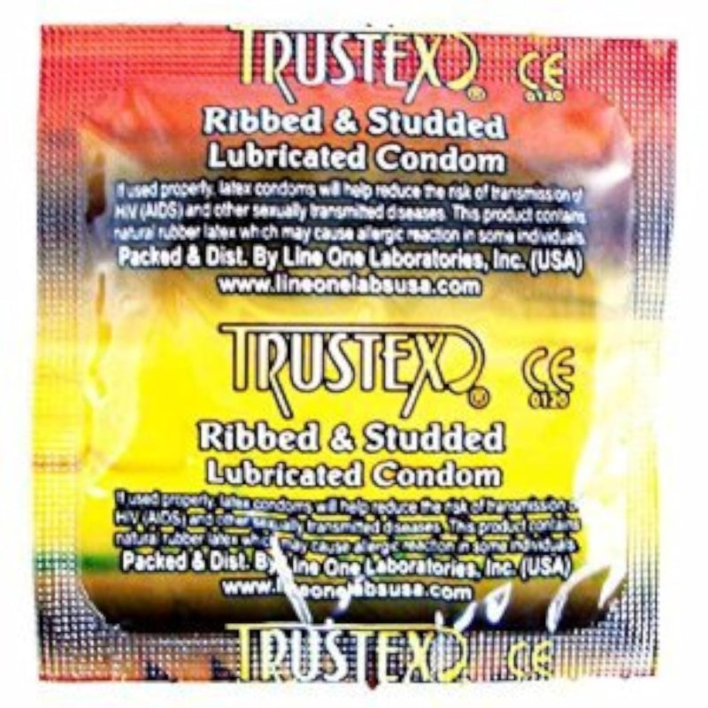 Premium Quality Ribbed and Studded Latex Condoms - 25 Count
