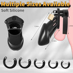 Male Chastity Cock Cage,Large Silicone Chastity Device Penis Cage Male Chastity Belt With 5 Sizes Penis Rings, Bondage Gear Accessories Penis Exercise And Abstinence Adult Sex Toys For Men